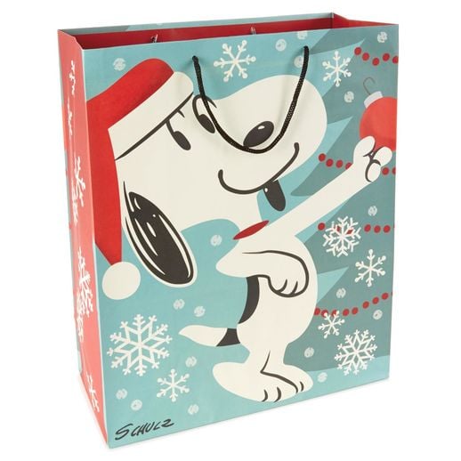 Snoopy XLarge Christmas Gift Bag Peanuts and Charlie Brown Holiday