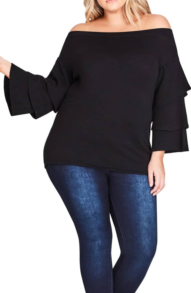 City Chic Sweet Heart Off the Shoulder Sweater