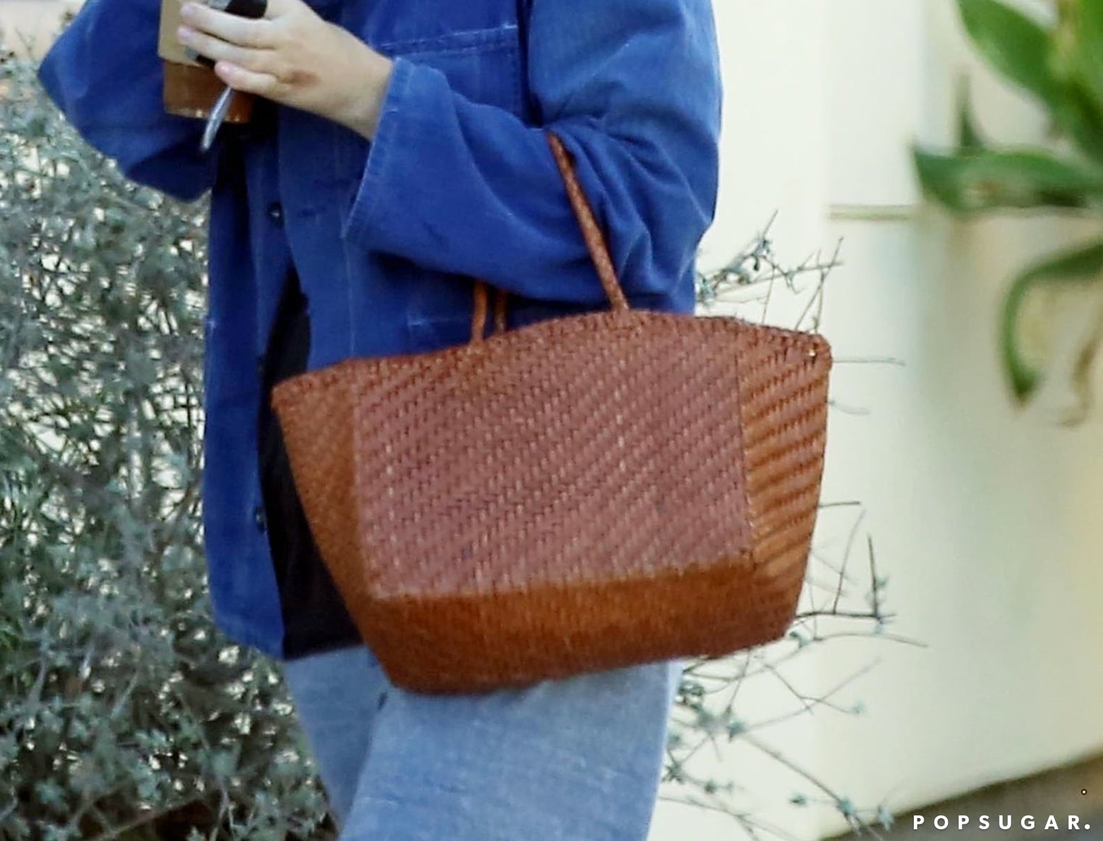brown wicker bag