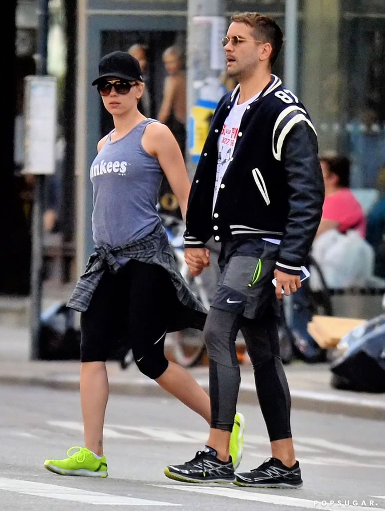 Scarlett Johansson and Romain Dauriac in NYC September 2015