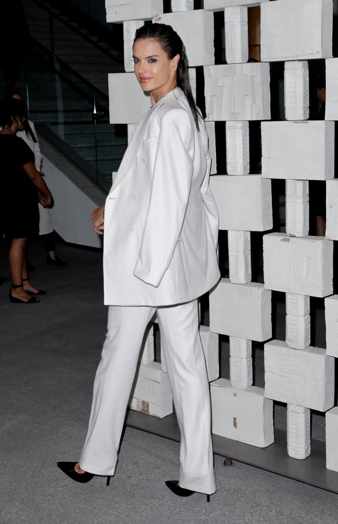 Alessandra Ambrosio's Bottega Veneta White Suit Oct. 2016