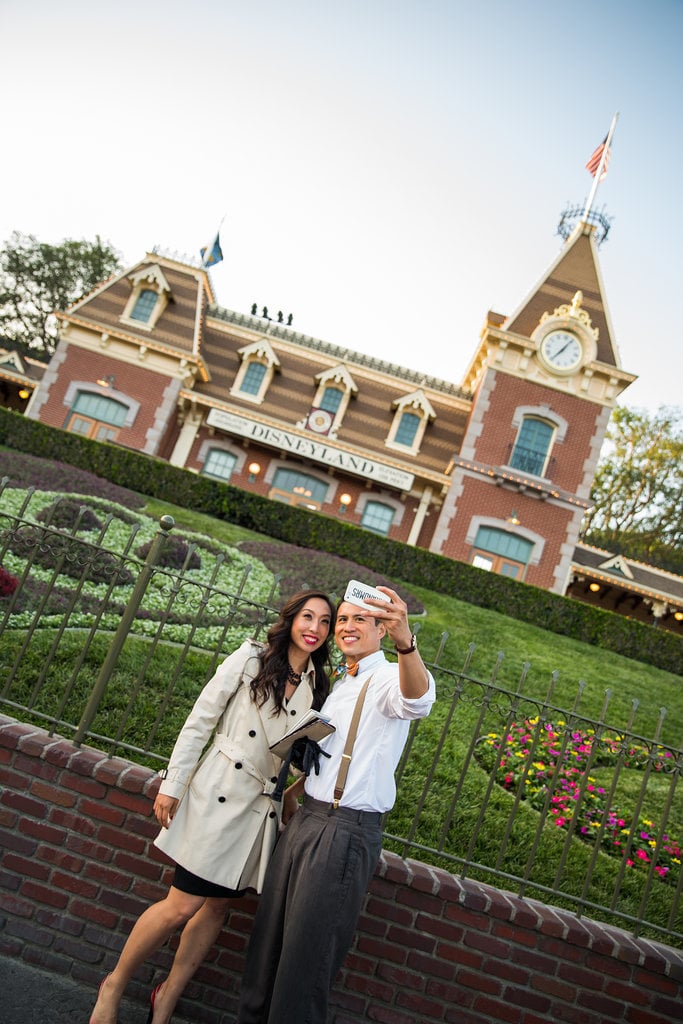 Take a selfie at every park attraction and make an album at the end of the day.