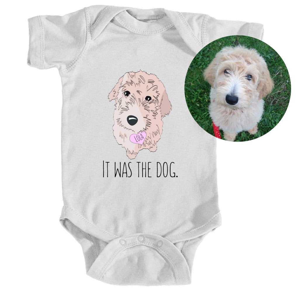 "It Was the Dog" Personalized Dog Cartoon Onesie