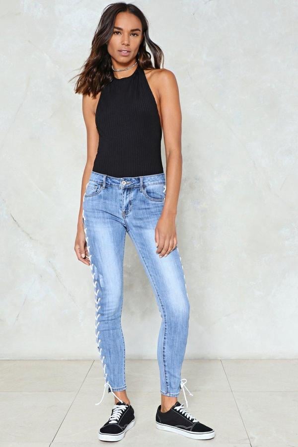 Nasty Gal Lace-Up Jeans