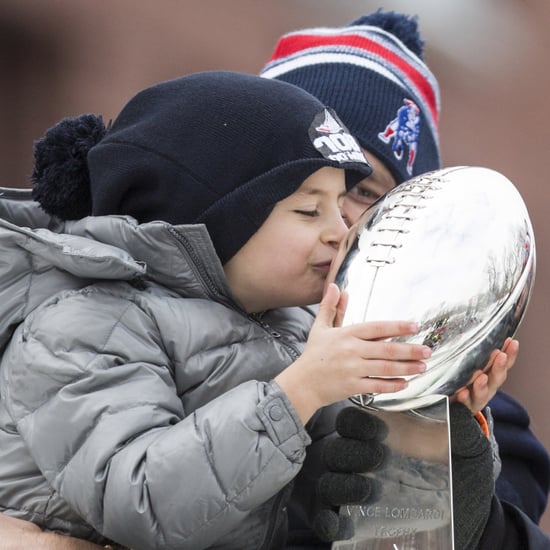 Tom Brady and Kids at Super Bowl Parade 2015
