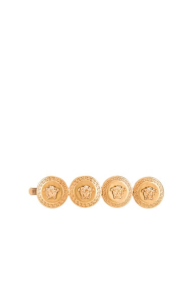 Versace Logo Hair Clip in Gold