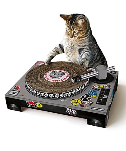 Cat Scratching DJ Deck