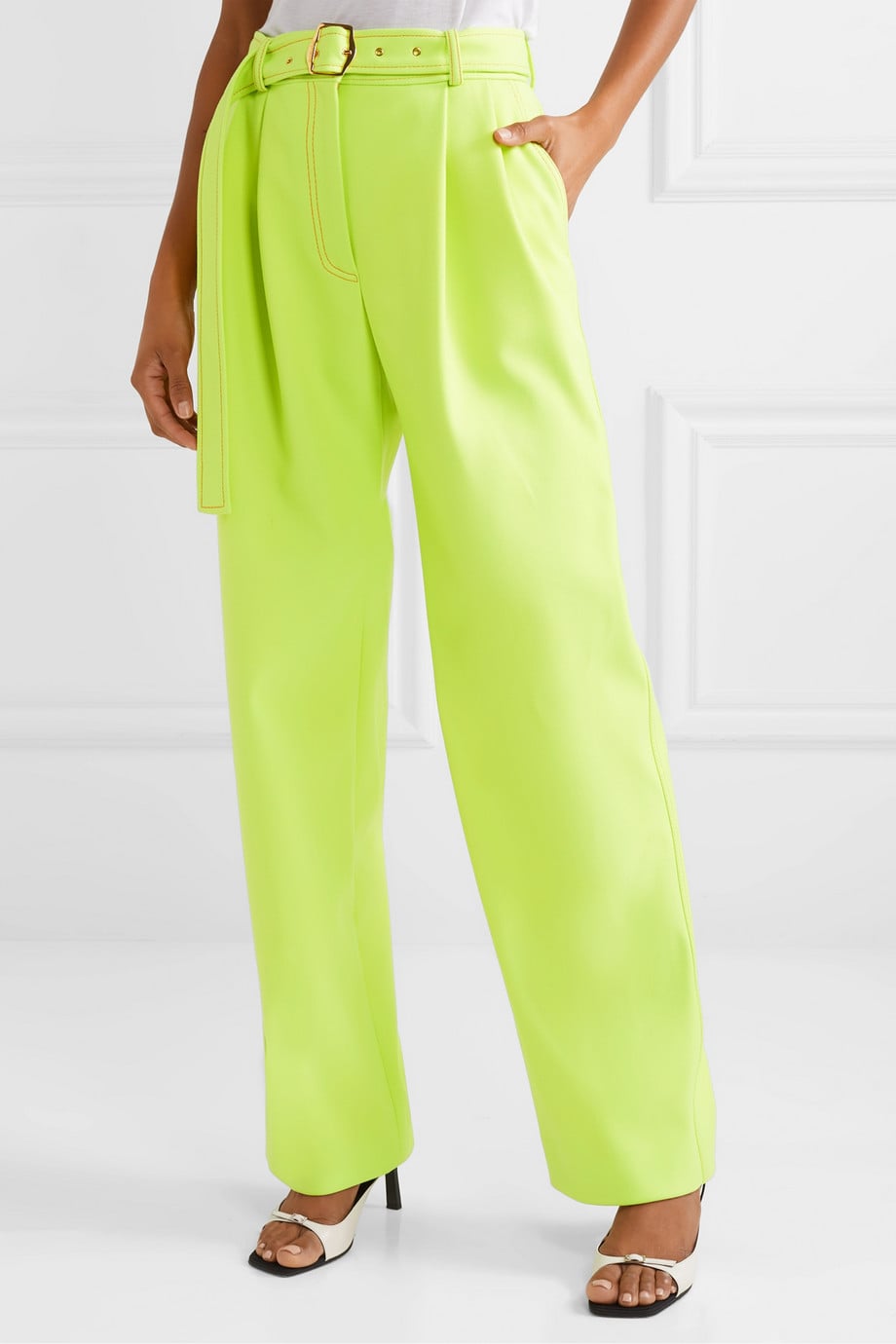 Sies Marjan Blanche belted pleated twill wide-leg pants | 7 Fall 