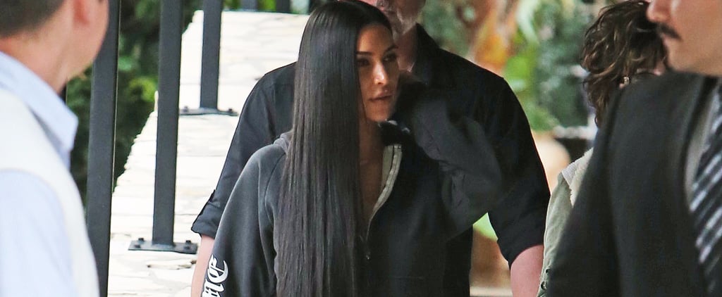 Kim Kardashian Ripped Jeans January 2017