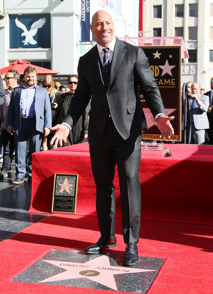 Dwayne Johnson and Family at Hollywood Walk of Fame Ceremony