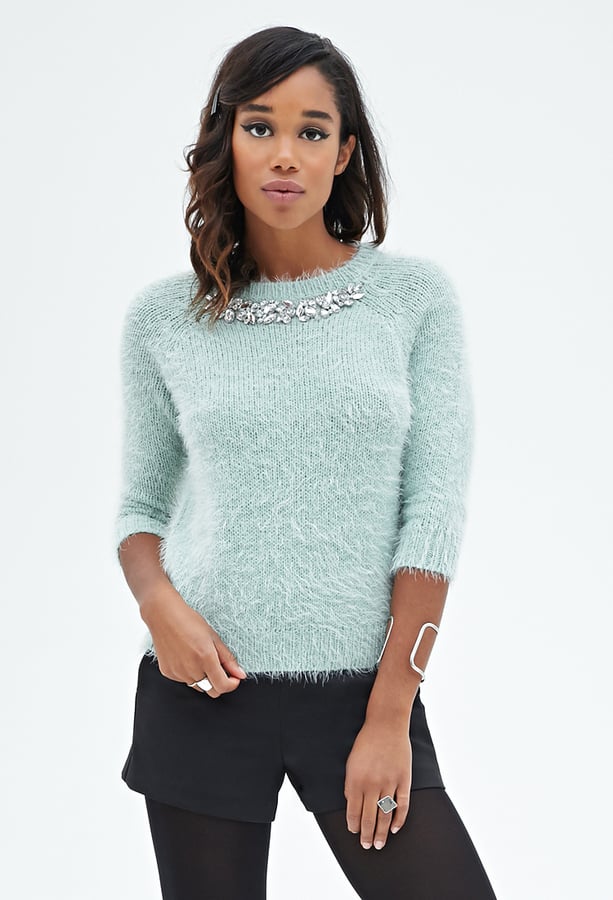 Forever 21 Embellished Shaggy Sweater