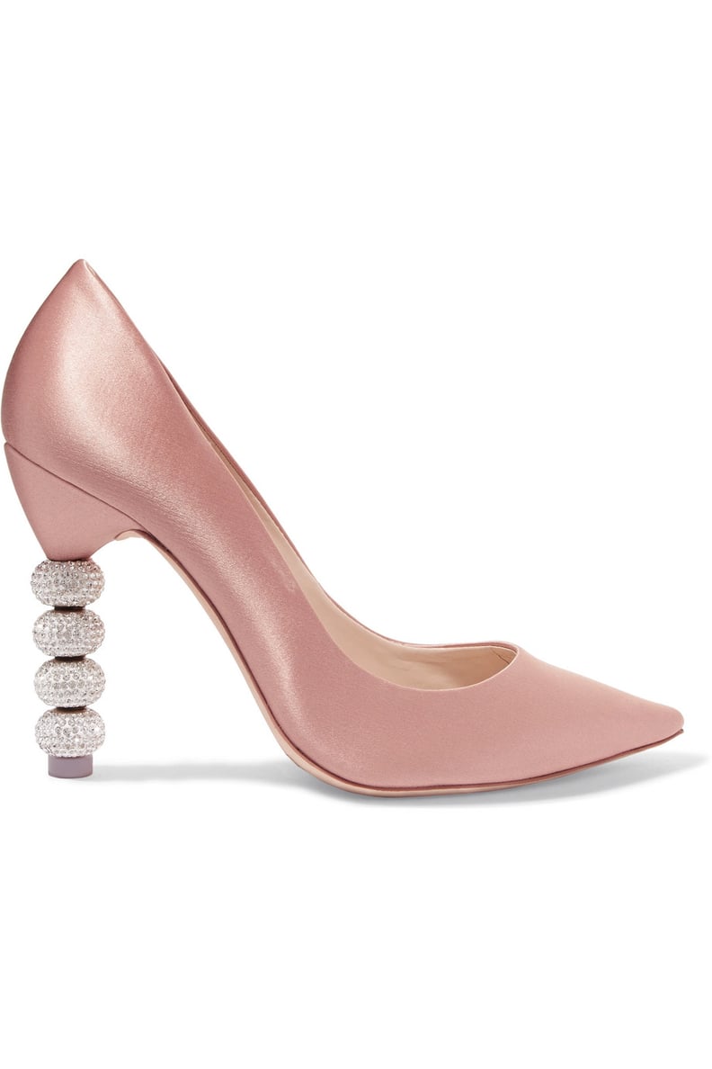 Sophia Wesbter Coco Crystal-Embellished Satin Pumps