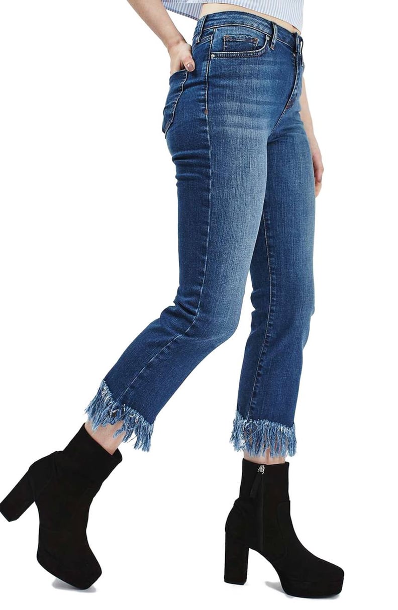 Topshop Fringe Crop Jeans
