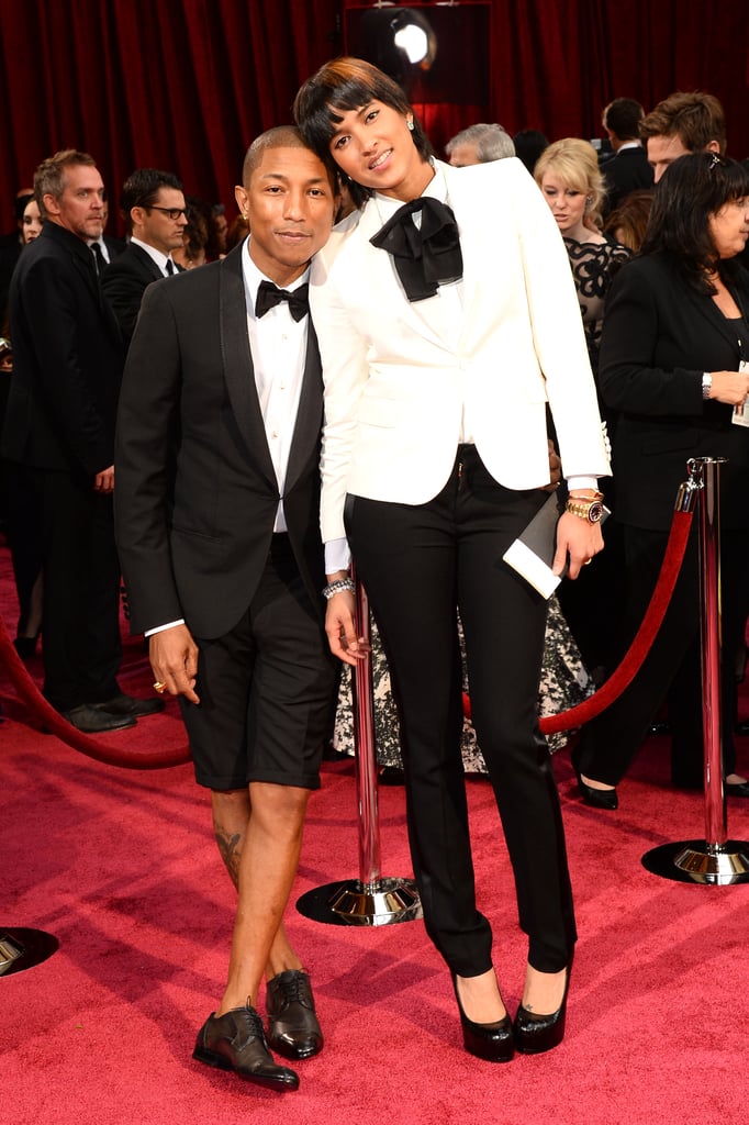 Pharrell Williams walked the red carpet in shorts with his wife, Helen Lasichanh, by his side.
