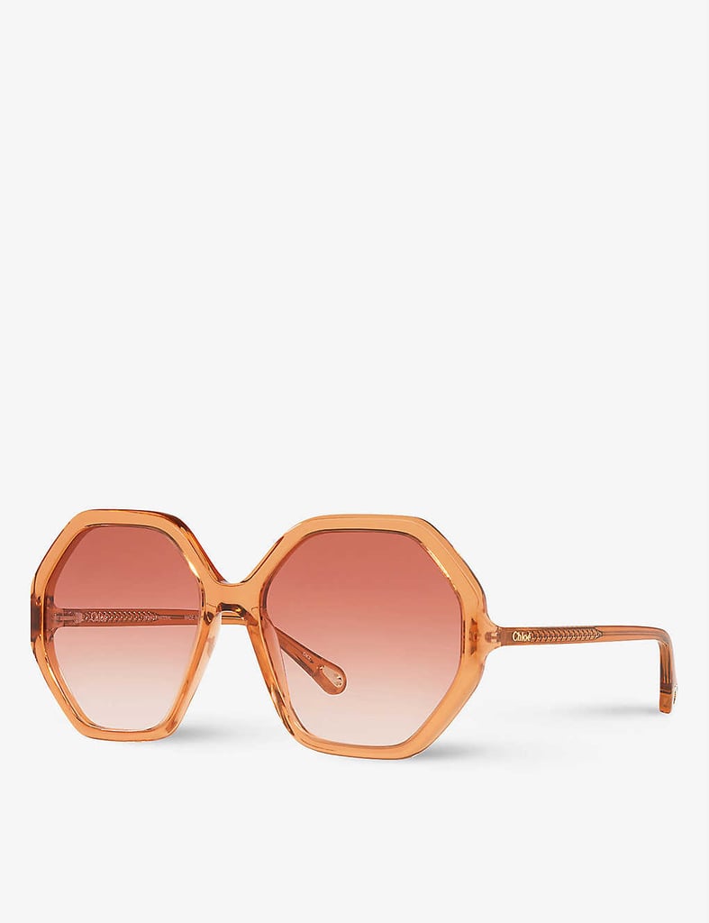 Chloe Acetate Geometric-Frame Sunglasses