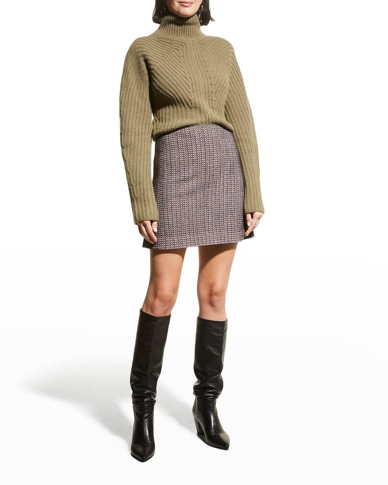 A Classic Silhouette: Theory Hw Mini B Walden Tweed Skirt