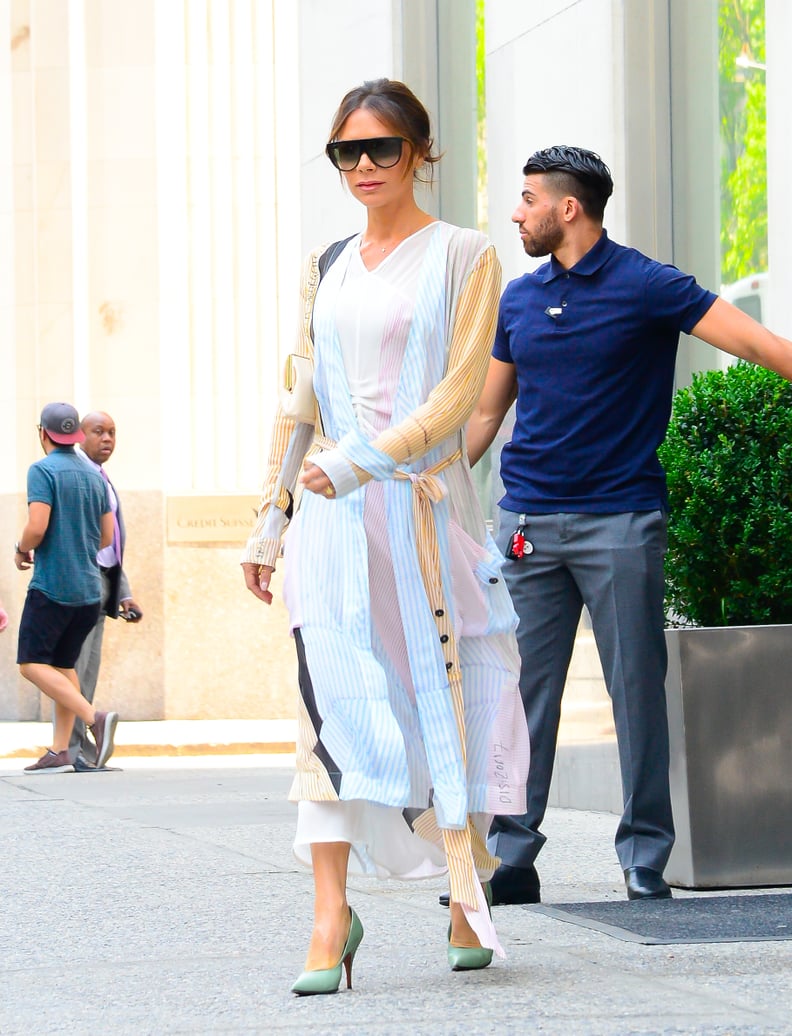 Victoria Beckham Green Heels in NYC 2018 | POPSUGAR Fashion
