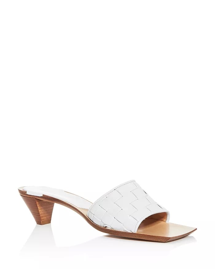 Bottega Veneta Woven Kitten-Heel Slide Sandals