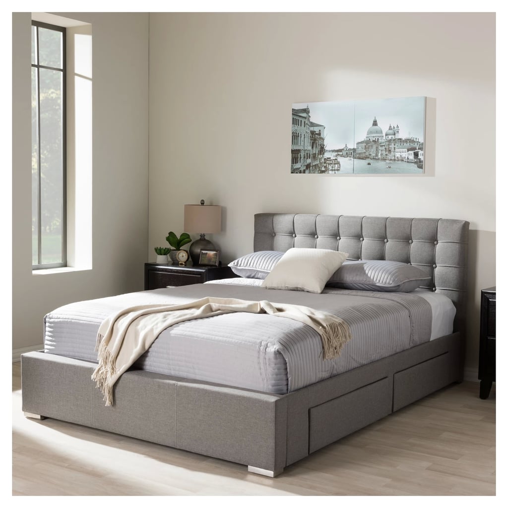 Rene Modern and Contemporary Fabric Storage Platform Bed
