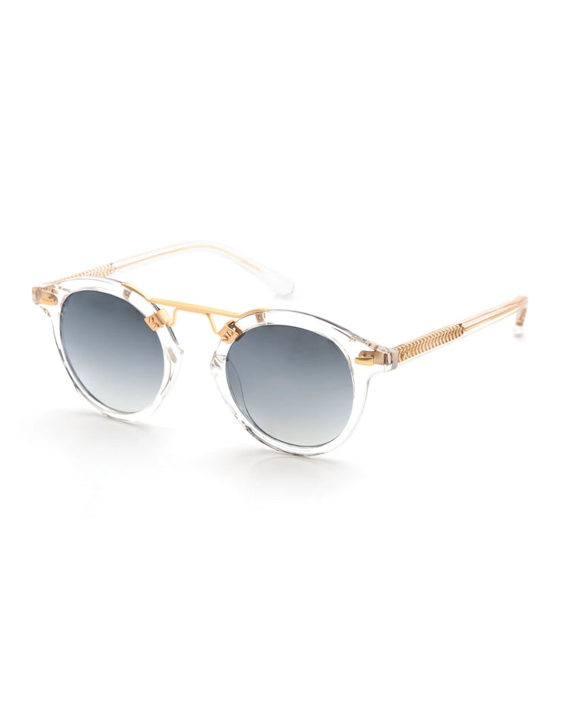 Krewe St. Louis Transparent Round Mirrored Sunglasses