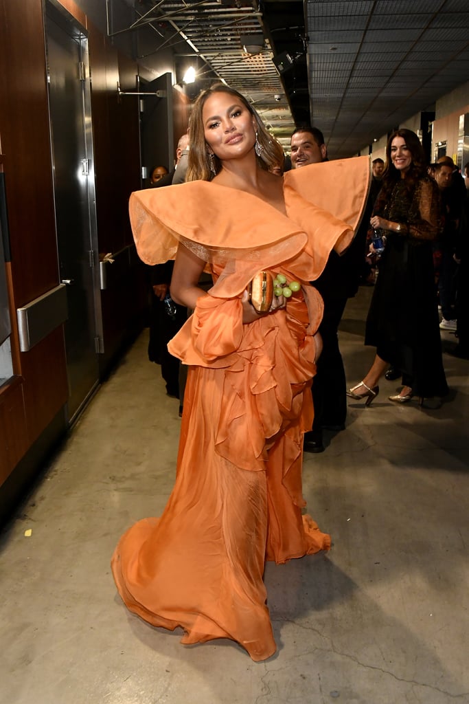 Chrissy Teigen Wears Yanina Couture at 2020 Grammy Awards