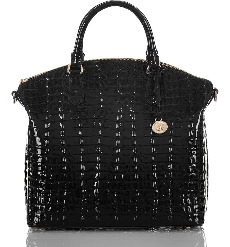 Brahmin Large Duxbury Croc Embossed Patent Leather Satchel