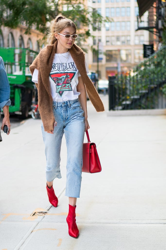Gigi Hadid's Red Sock Boots