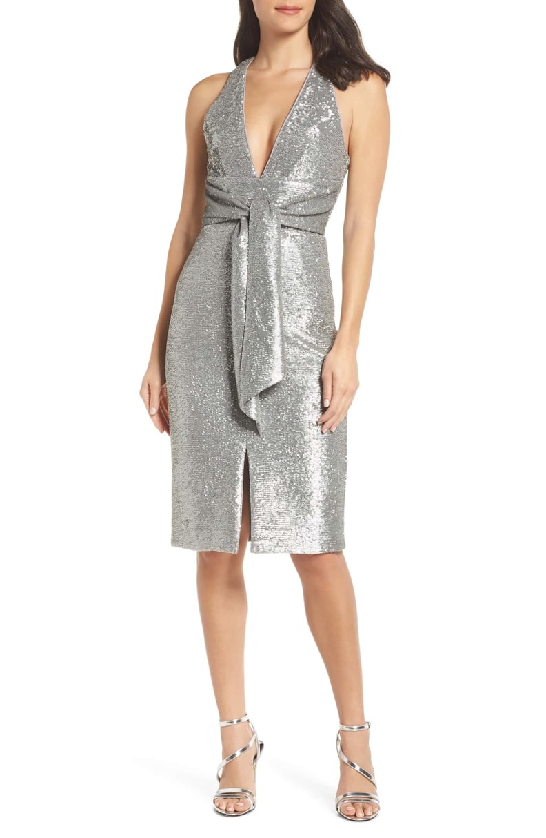 Harlyn Plunge Neck Sequin Dress