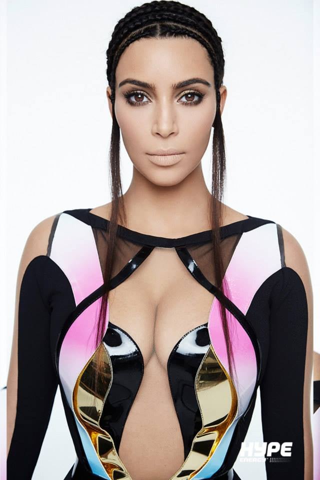 Kim Kardashian Hair in Hype Energy Drink Ads