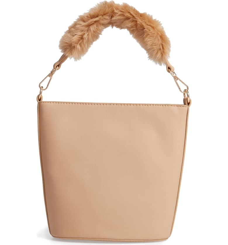 Leith Faux Fur Handle Medium Crossbody Bag