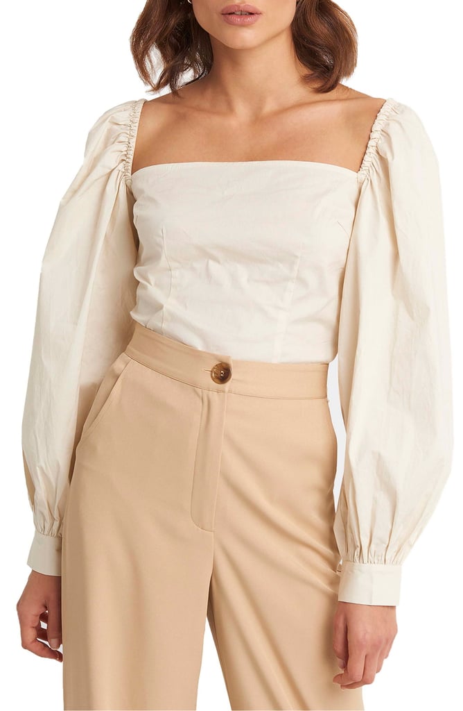 NA-KD Balloon Sleeve Crop Blouse