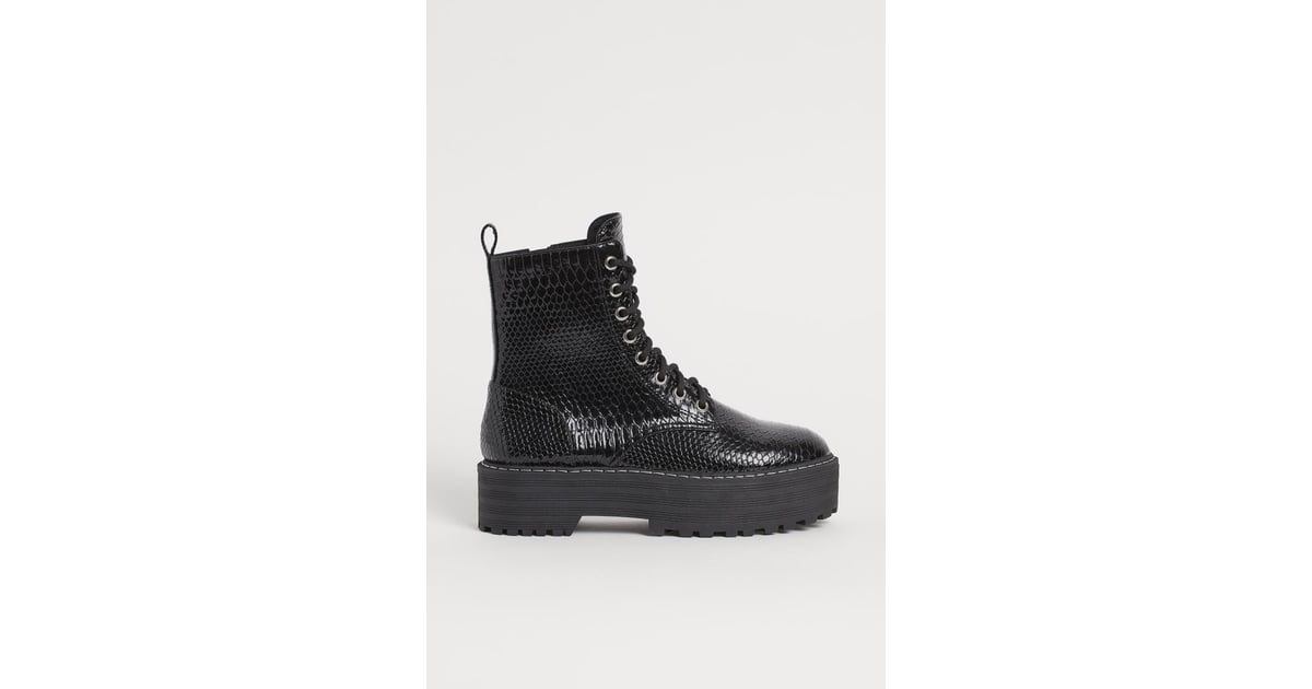 h&m platform combat boots