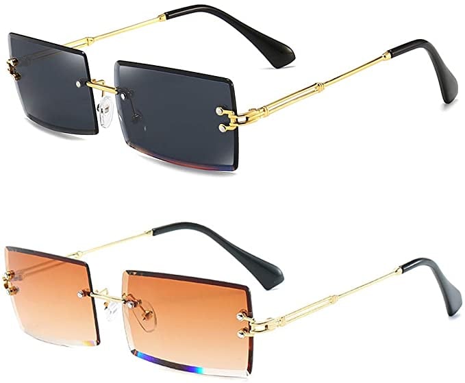 Dollger Rimless Rectangle Sunglasses (Pack of 2)
