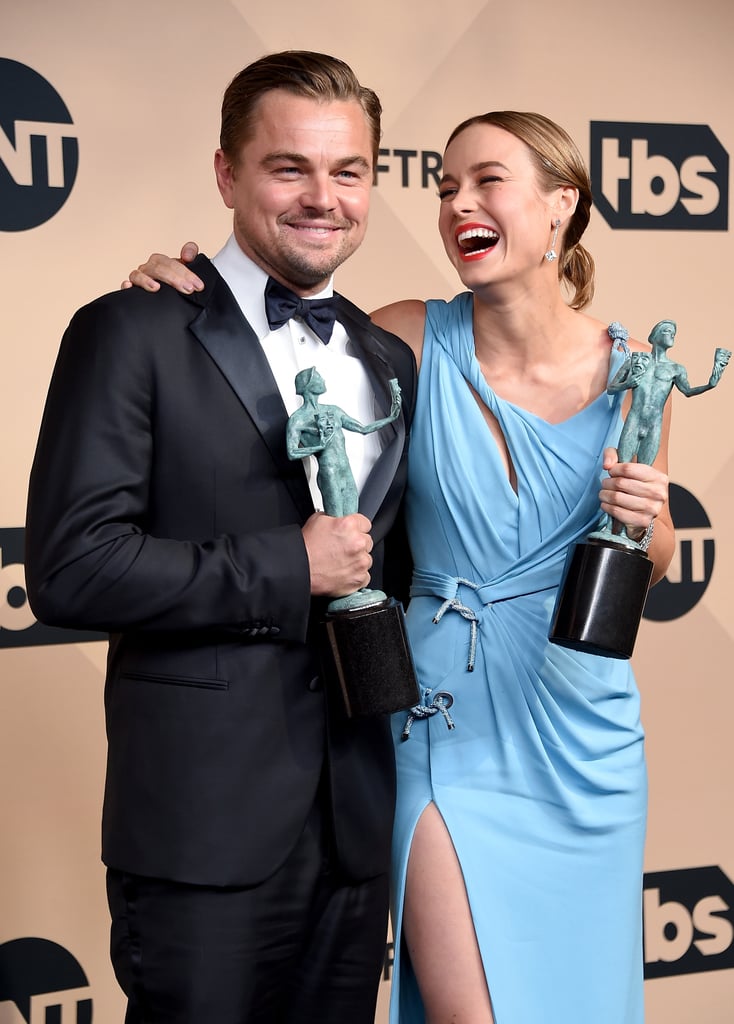 Pictured: Leonardo DiCaprio and Brie Larson