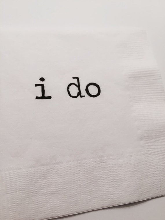 "I Do" Bridal Shower Napkins