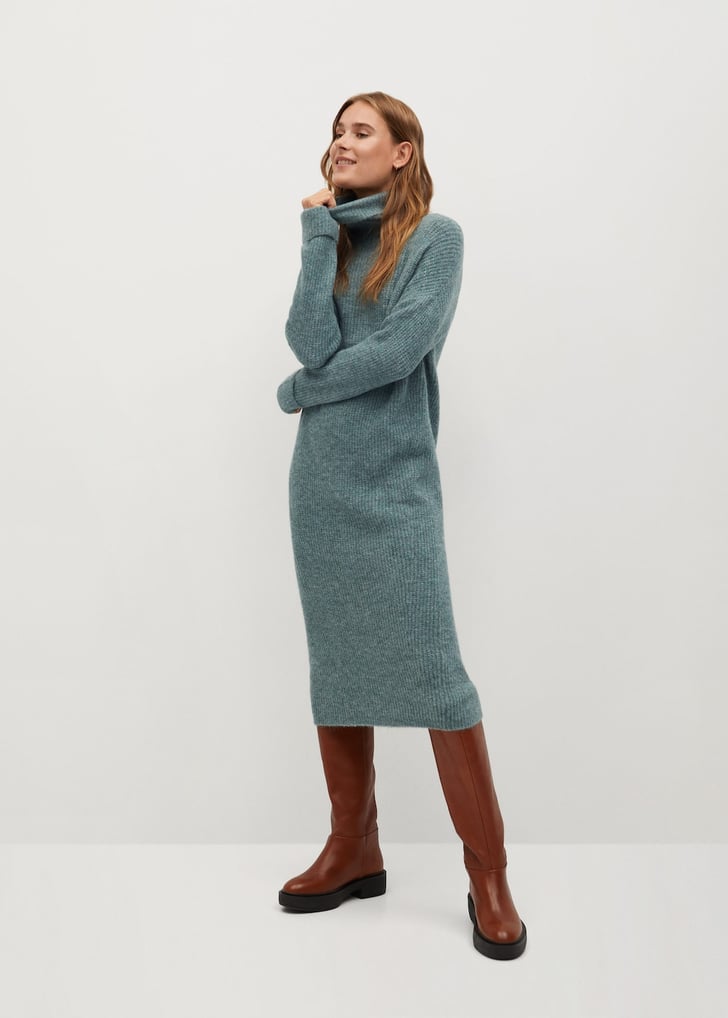 Mango Ribbed Midi Dress The Best Knitted Jumper Dresses For Autumnwinter 2020 Uk Popsugar
