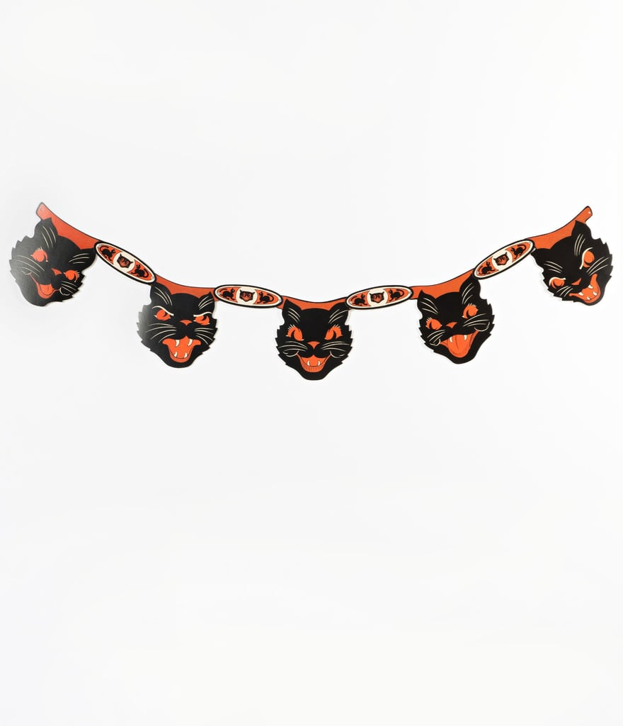 Vintage Style Halloween Cat Paper Decoration Streamer