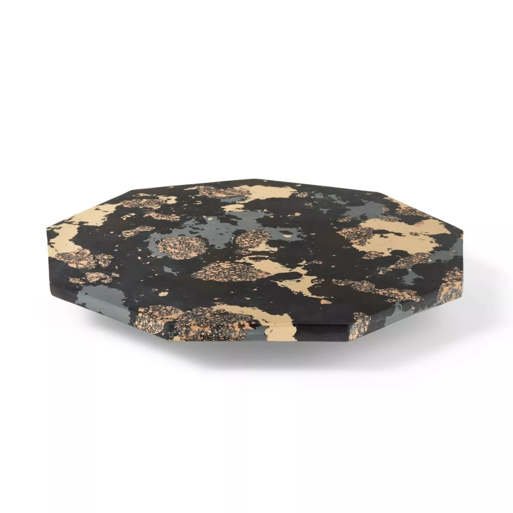 DVF for Target Neutral Marble Stone Lazy Susan Serving Stand