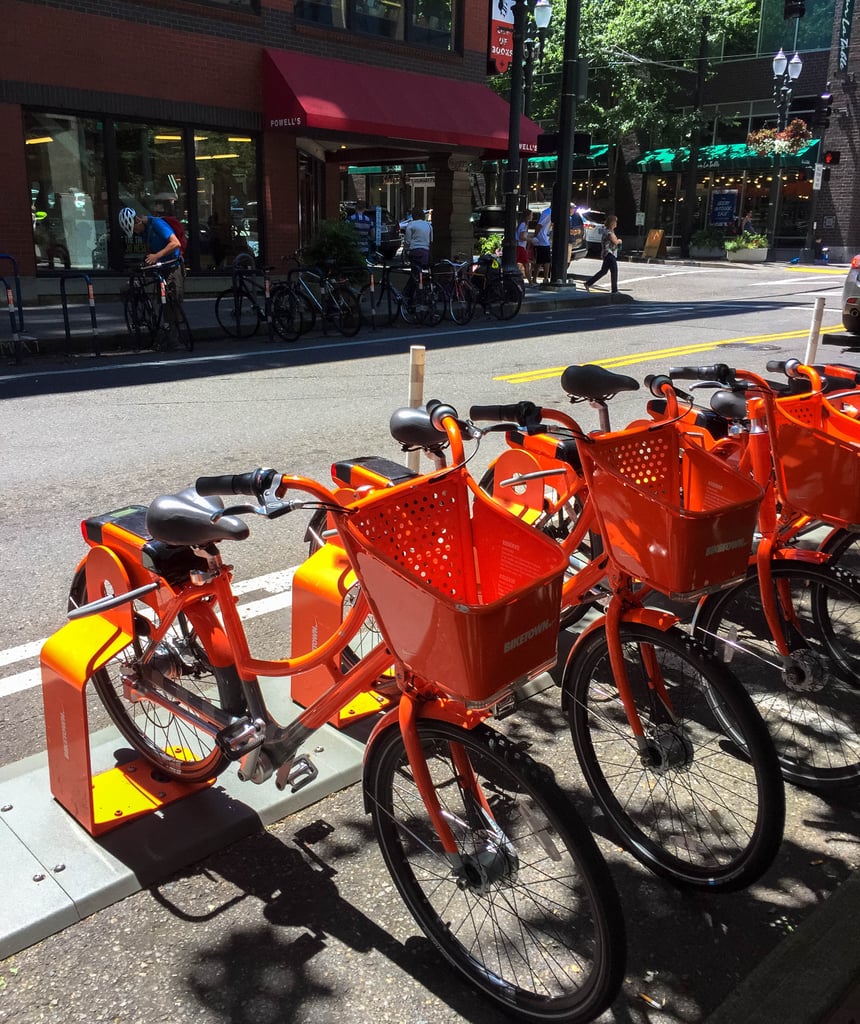 However, had I not rented a car, I definitely would have taken advantage of BIKETOWN, the bike-share program in Portland. With a total of 1,000 bikes and 100 parking stations, these bright orange two-wheelers are certainly a fun and convenient way to explore the city. And at just $12 per day, they're quite affordable, too. However, had I not rented a car, I definitely would have taken advantage of BIKETOWN, the bike-share program in Portland. With a total of 1,000 bikes and 100 parking stations, these bright orange two-wheelers are certainly a fun and convenient way to explore the city. And at just $12 per day, they're quite affordable, too.