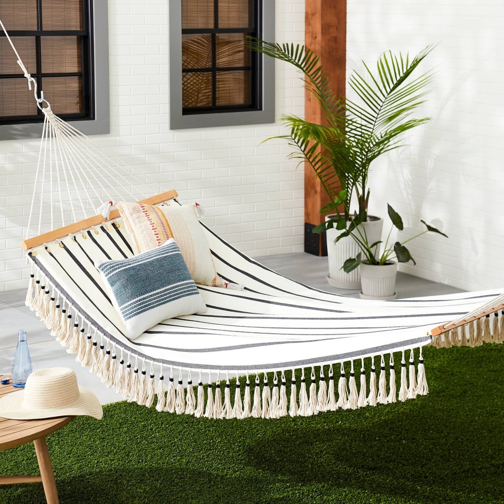 For a Relaxing Oasis: Hearth & Hand With Magnolia Woven Stripes Tassel Hammock