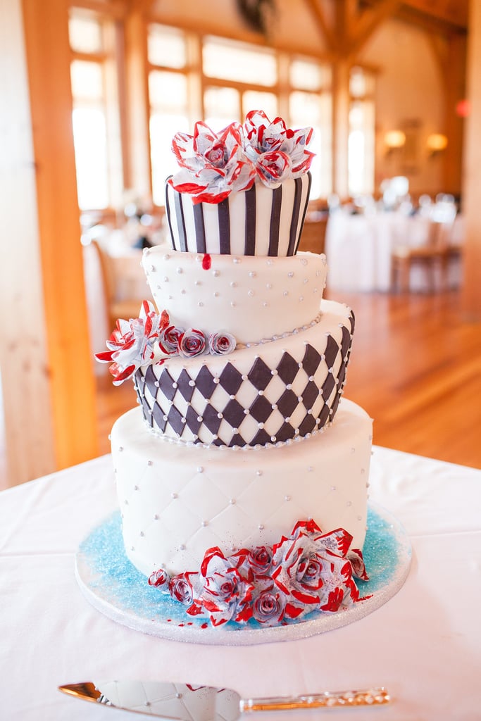 We love how uniquely shaped tiers make such a striking cake.