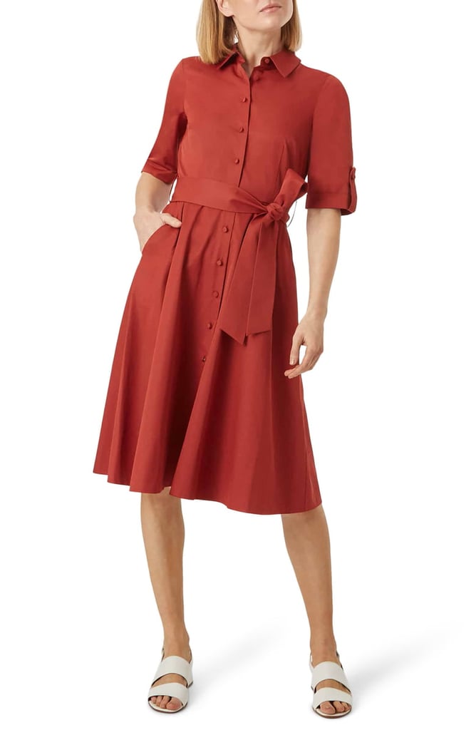 HOBBS Tyra Roll Tab Sleeve Shirtdress