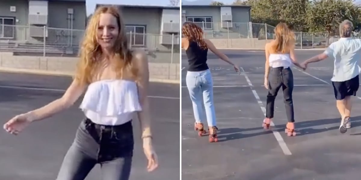 Maude Apatow Roller Skating With Mom Leslie Mann Video POPSUGAR Celebrity