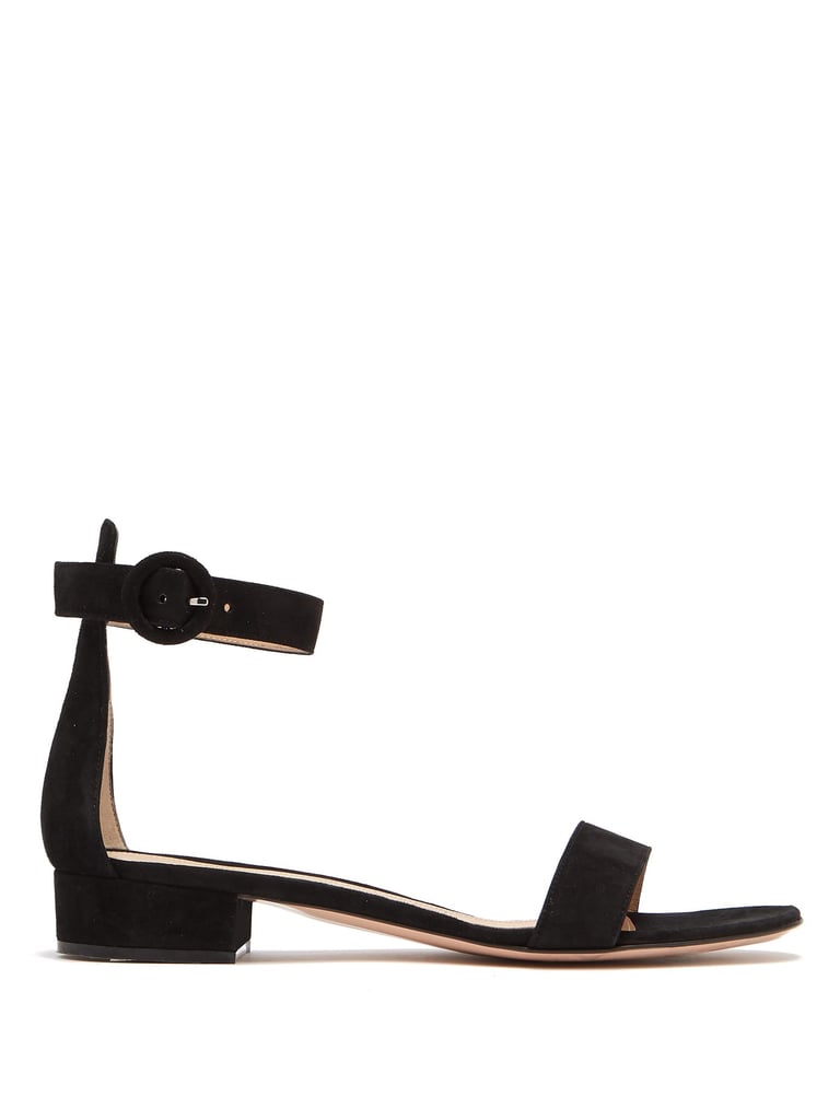 Gianvito Rossi Portofino 20 Block-Heel Suede Sandals