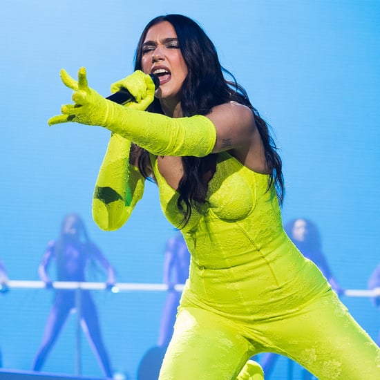 Dua Lipa Wears Neon Green Lace Balenciaga Catsuit For Tour