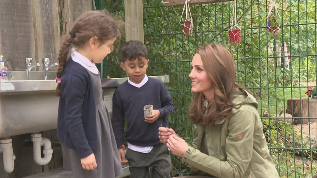 Duchess of Cambridge gets back to nature with adoring young fans