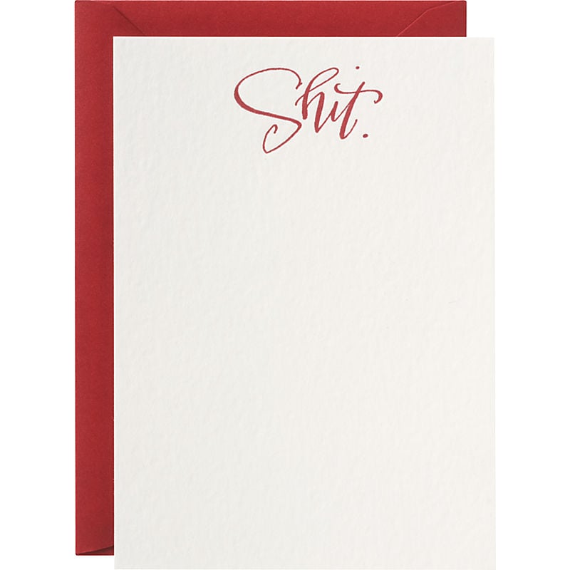 For sh*ts and giggles, write a letter on this sh*t letterpress stationery ($11 for 8).