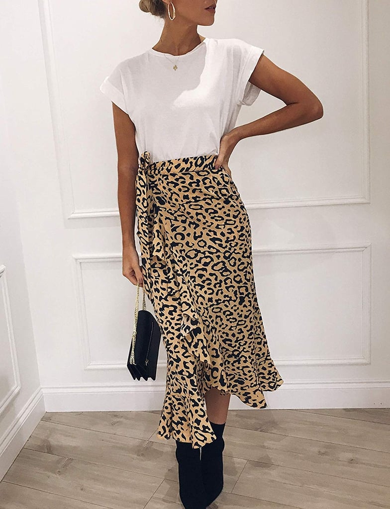 Ruffle Bohemian Leopard Skirt