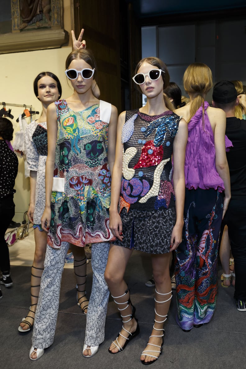 Models Backstage at the Tsumori Chisato Show