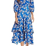 leith bell sleeve wrap midi dress